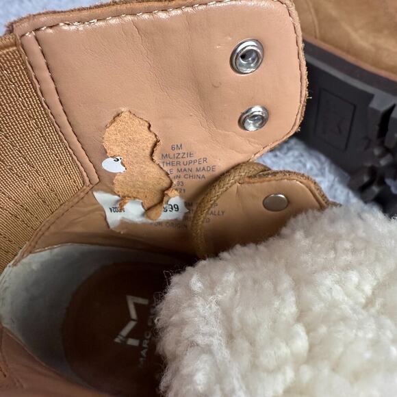Marc Fisher Izzie Lace Up Boots Tan Suede Combat Boots Women's Size 6 Lug Sole - Picture 8 of 12